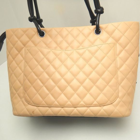 Chanel Cambon Line Large Tote Calf Beige Black - Picture 4 of 7